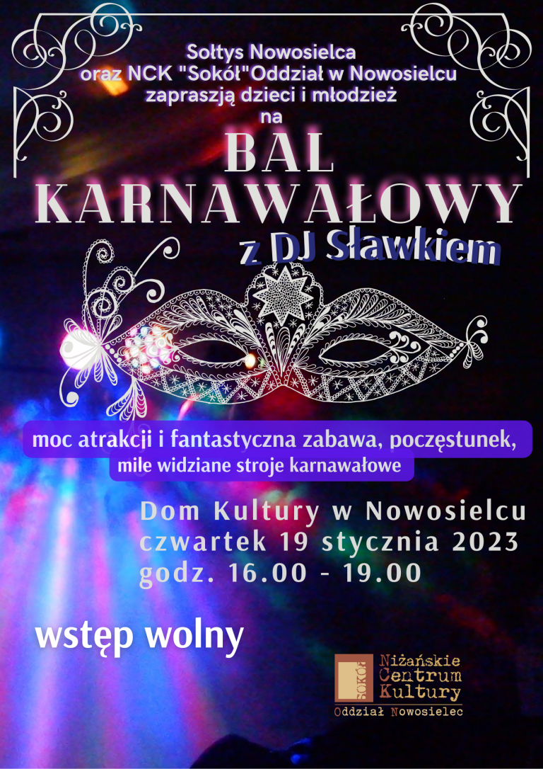 Plakat Bal Karnawałowy