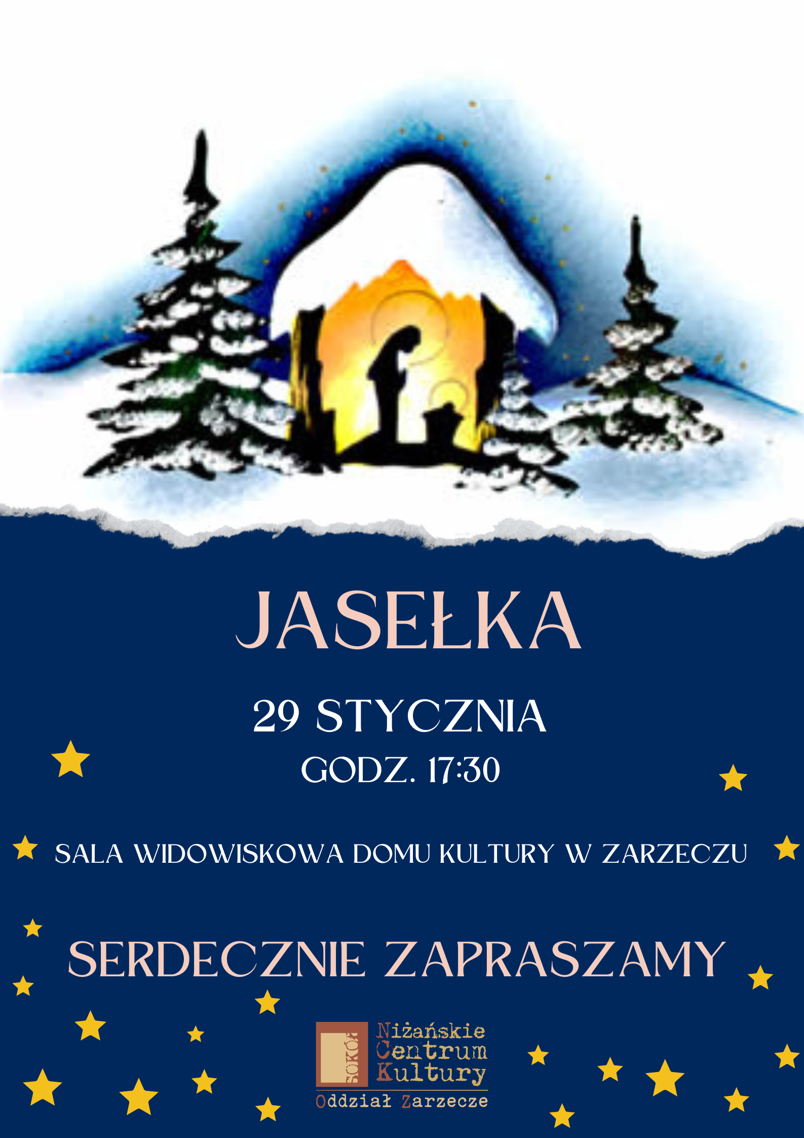 Plakat na Jasełka w NCK Zarzecze
