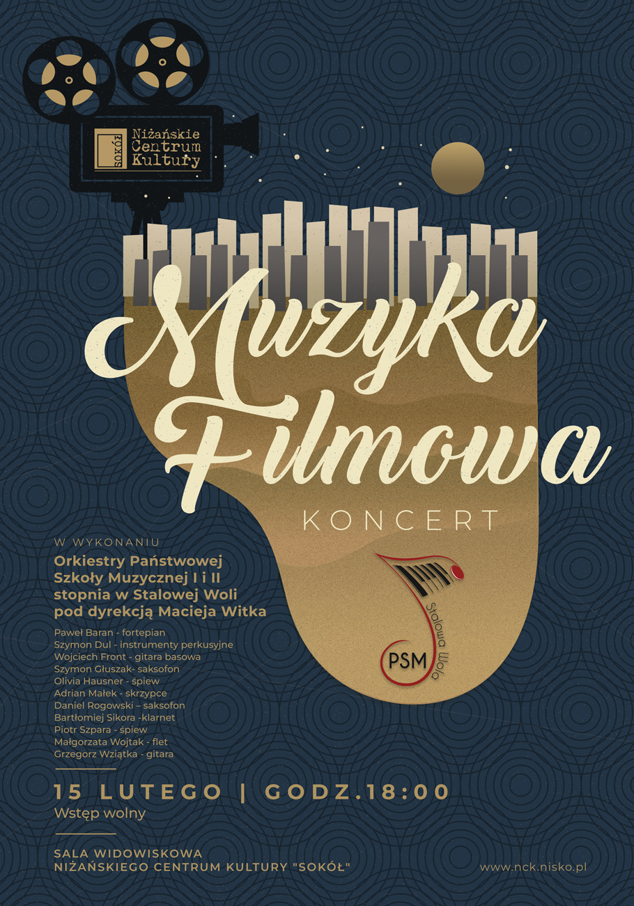 Plakat do koncertu Muzyka Filmowa