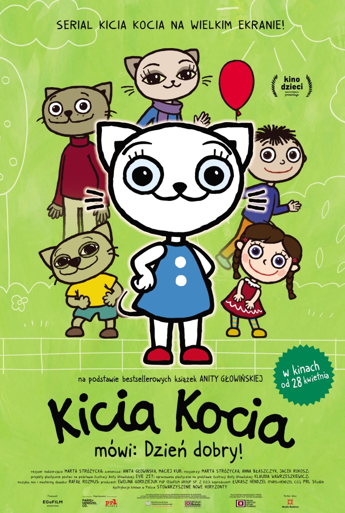Plakat do filmu pt."Kicia i Kocia mówi DZIEŃ DOBRY"