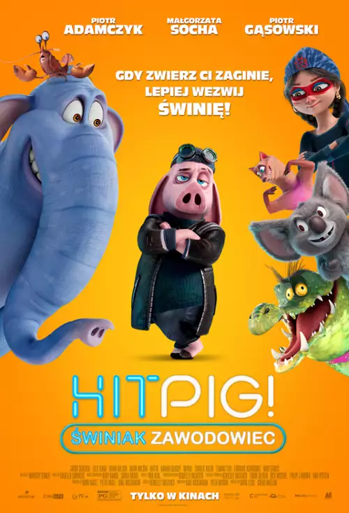 Plakat do filmu pt."Hitpig. Świniak zawodowiec"