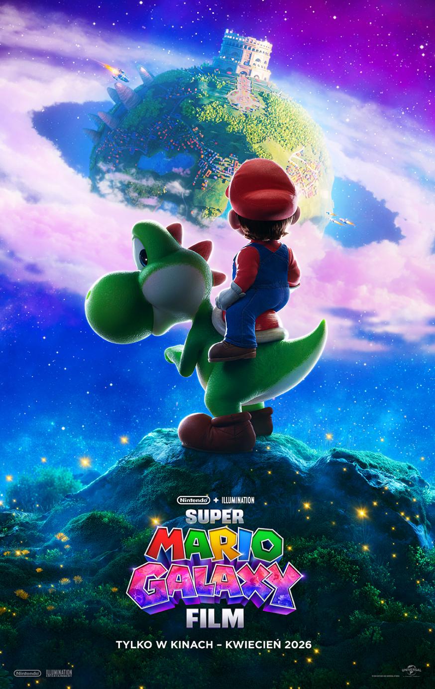 Plakat do filmu pt. " Super Mario Galaxy"